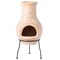 Vintiquewise Outdoor Clay Chiminea Sun Design Charcoal Burning Fire Pit with Metal Stand QI003973 - alternate 7